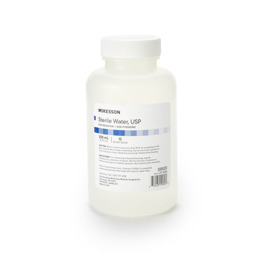 Irrigation Solution - OTC McKesson Sterile Water for Irrigation Not for Injection Bottle, Screw Top 250 mL