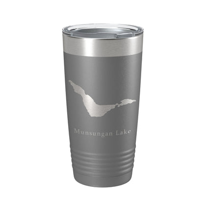 Munsungan Lake Map Tumbler Travel Mug Insulated Laser Engraved Coffee Cup Maine 20 oz-16