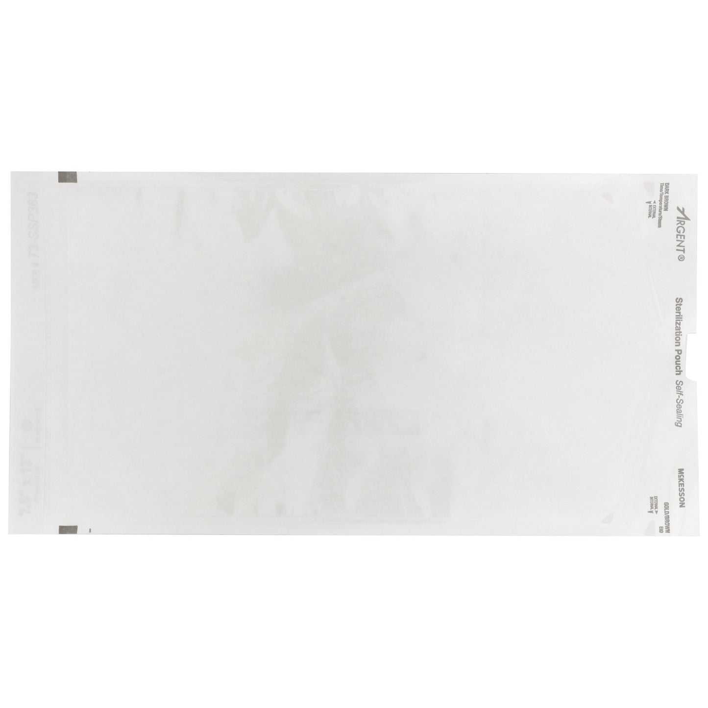 Sterilization Pouch McKesson Argent™ Sure-Check® Ethylene Oxide (EO) Gas / Steam 7-1/2 X 13 Inch Transparent / Blue Self Seal Paper / Film