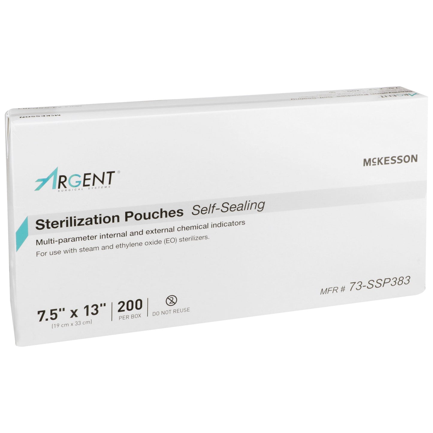 Sterilization Pouch McKesson Argent™ Sure-Check® Ethylene Oxide (EO) Gas / Steam 7-1/2 X 13 Inch Transparent / Blue Self Seal Paper / Film
