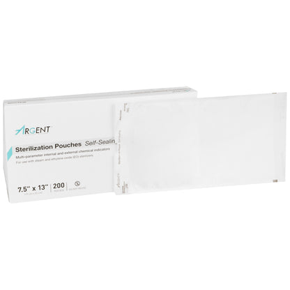 Sterilization Pouch McKesson Argent™ Sure-Check® Ethylene Oxide (EO) Gas / Steam 7-1/2 X 13 Inch Transparent / Blue Self Seal Paper / Film