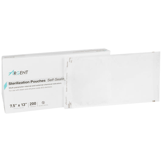 Sterilization Pouch McKesson Argent™ Sure-Check® Ethylene Oxide (EO) Gas / Steam 7-1/2 X 13 Inch Transparent / Blue Self Seal Paper / Film