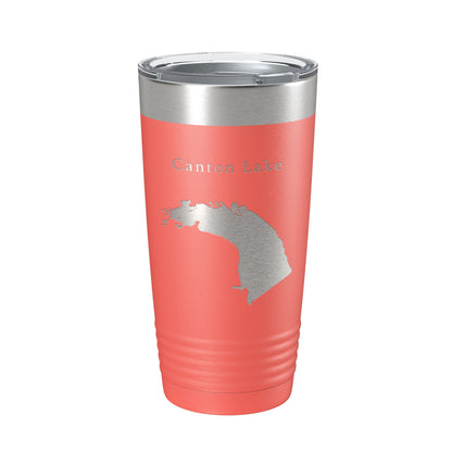Canton Lake Map Tumbler Travel Mug Insulated Laser Engraved Coffee Cup Oklahoma 20 oz-20