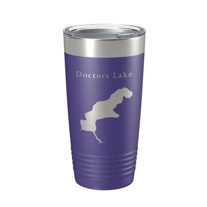 Doctors Lake Map Tumbler Travel Mug Insulated Laser Engraved Coffee Cup Florida 20 oz-15