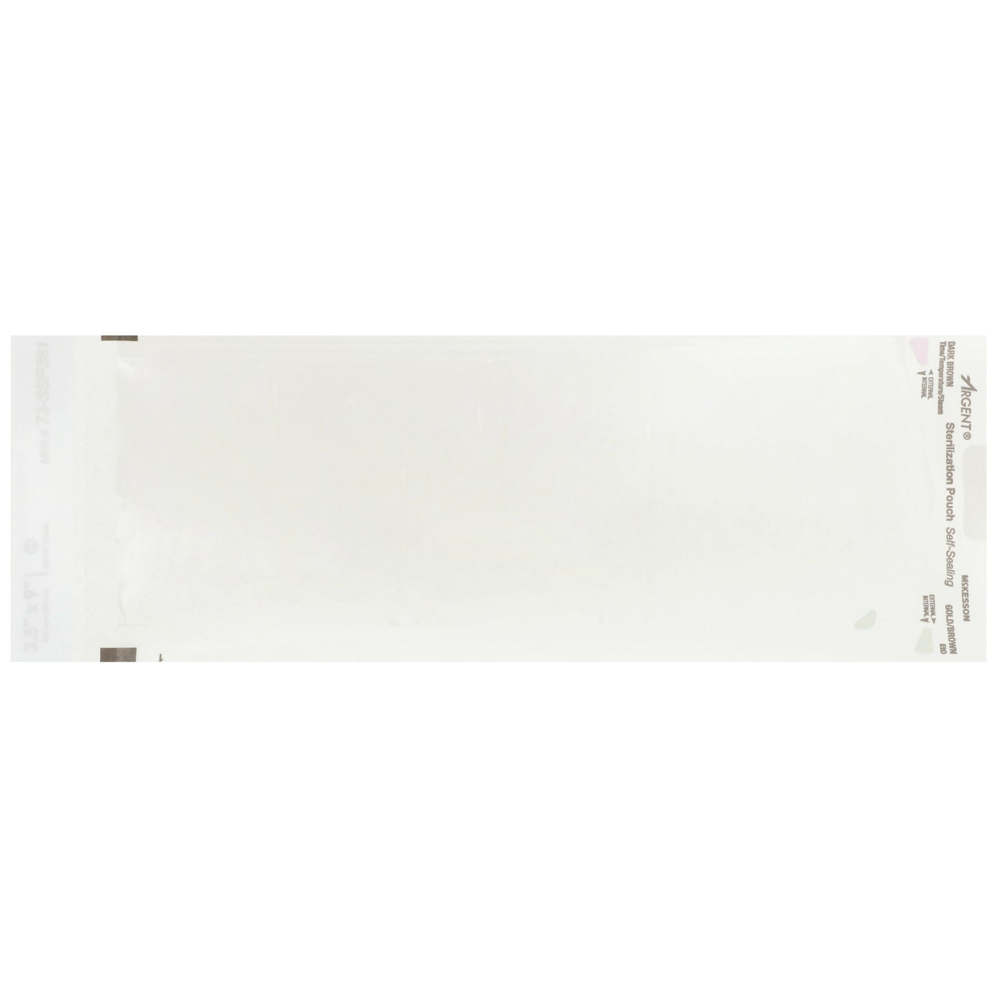 Sterilization Pouch McKesson Argent™ Sure-Check® Ethylene Oxide (EO) Gas / Steam 3-1/2 X 9 Inch Transparent / Blue Self Seal Paper / Film