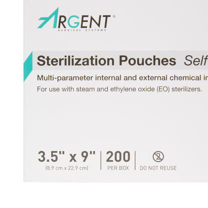 Sterilization Pouch McKesson Argent™ Sure-Check® Ethylene Oxide (EO) Gas / Steam 3-1/2 X 9 Inch Transparent / Blue Self Seal Paper / Film