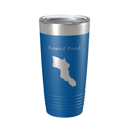 Round Pond Tumbler Lake Map Travel Mug Insulated Laser Engraved Coffee Cup Acadia Maine 20 oz-6