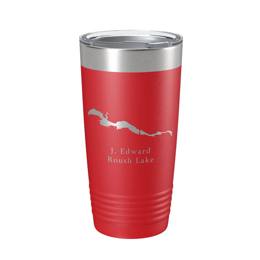 J. Edward Roush Lake Map Tumbler Travel Mug Insulated Laser Engraved Coffee Cup Indiana 20 oz-10