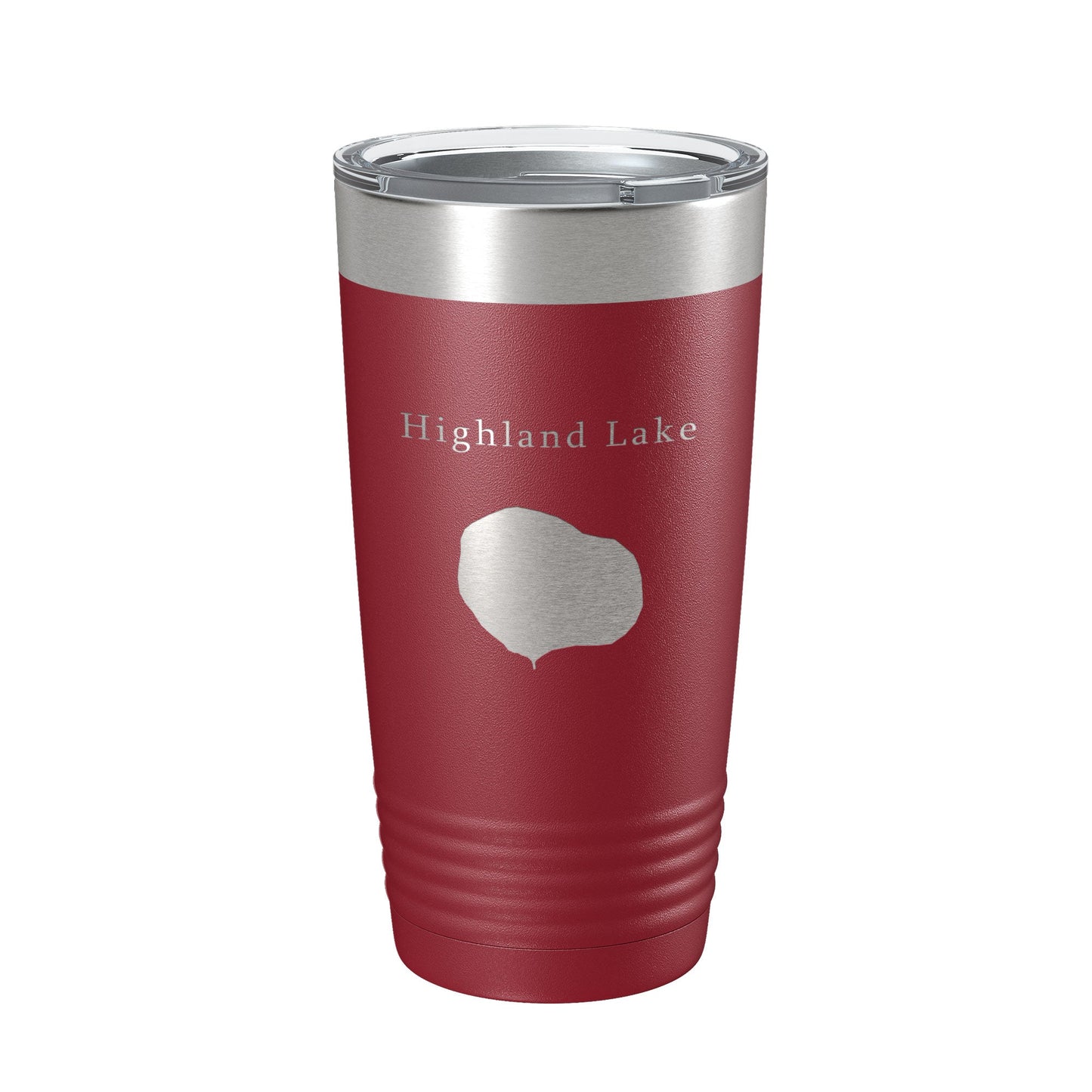 Highland Lake Map Tumbler Travel Mug Insulated Laser Engraved Coffee Cup Illinois 20 oz-18