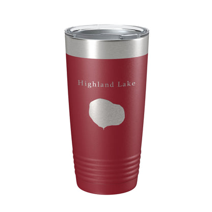 Highland Lake Map Tumbler Travel Mug Insulated Laser Engraved Coffee Cup Illinois 20 oz-18