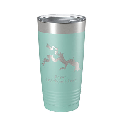 Bayou D'Arbonne Lake Map Tumbler Travel Mug Insulated Laser Engraved Coffee Cup Louisiana 20 oz-12