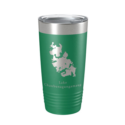 Lake Chaubunagungamaug Map Tumbler Travel Mug Insulated Laser Engraved Coffee Cup Massachusetts 20 oz-9