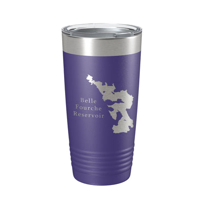 Belle Fourche Reservoir Tumbler Lake Map Travel Mug Insulated Laser Engraved Coffee Cup South Dakota 20 oz-15