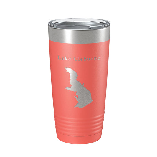 Lake Pat Cleburne Map Tumbler Travel Mug Insulated Laser Engraved Coffee Cup Texas 20 oz-20