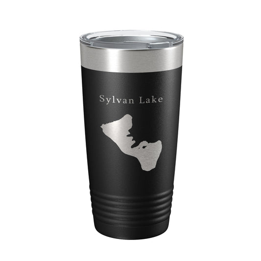 Sylvan Lake Map Tumbler Travel Mug Insulated Laser Engraved Coffee Cup Custer State Park South Dakota 20 oz-0
