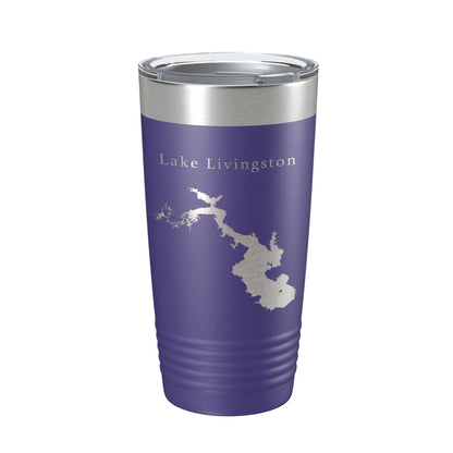 Lake Livingston Map Tumbler Travel Mug Insulated Laser Engraved Coffee Cup Texas 20 oz-15