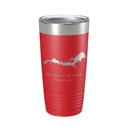Michael J. Kirwan Reservoir Tumbler Lake Map Travel Mug Insulated Laser Engraved Coffee Cup Ohio 20 oz-10