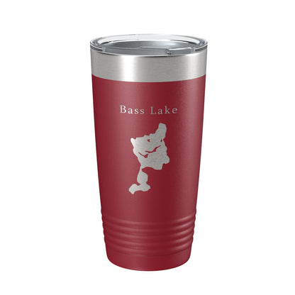 Bass Lake Map Tumbler Travel Mug Insulated Laser Engraved Coffee Cup Grand Traverse County Michigan 20 oz-18