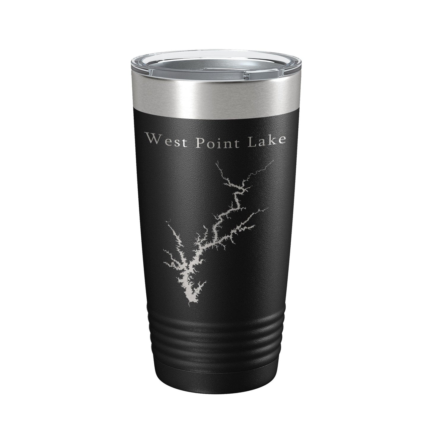 West Point Lake Map Tumbler Travel Mug Insulated Laser Engraved Coffee Cup Alabama Georgia 20 oz-0
