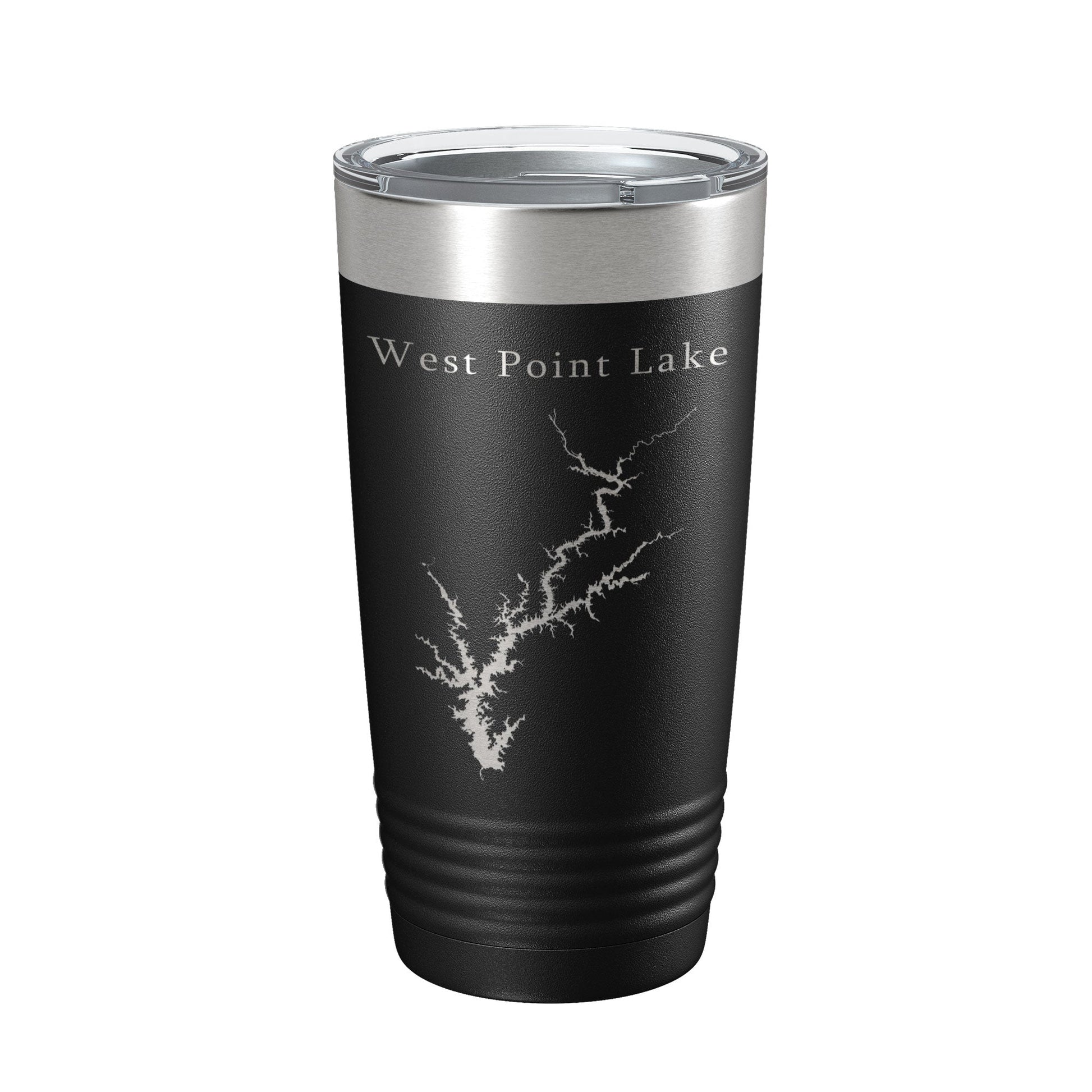 West Point Lake Map Tumbler Travel Mug Insulated Laser Engraved Coffee Cup Alabama Georgia 20 oz-0
