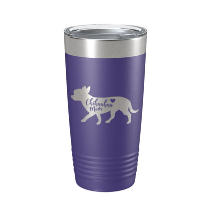 Chihuahua Mom Tumbler Dog Travel Mug Gift Insulated Laser Engraved Coffee Cup 20 oz-15