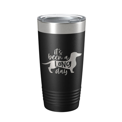 It Has Been A Long Day Tumbler Funny Dog Travel Mug Gift Insulated Laser Engraved Coffee Cup Dachshund Lover 20 oz-0