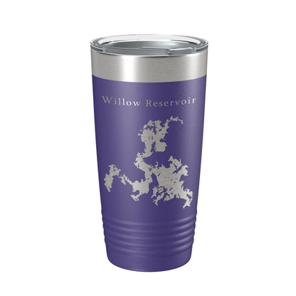 Willow Reservoir Tumbler Lake Map Travel Mug Insulated Laser Engraved Coffee Cup Wisconsin 20 oz-15