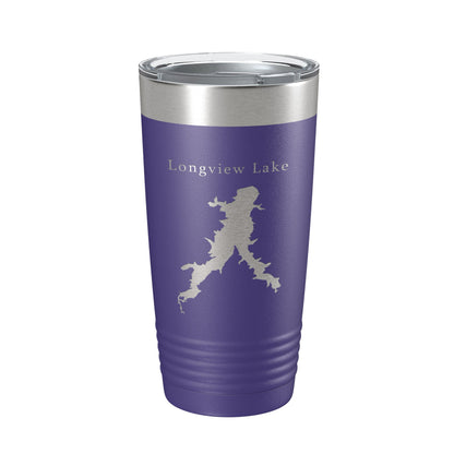 Longview Lake Map Tumbler Travel Mug Insulated Laser Engraved Coffee Cup Missouri 20 oz-15