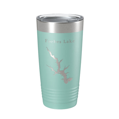 Forbes Lake Map Tumbler Travel Mug Insulated Laser Engraved Coffee Cup Illinois 20 oz-12