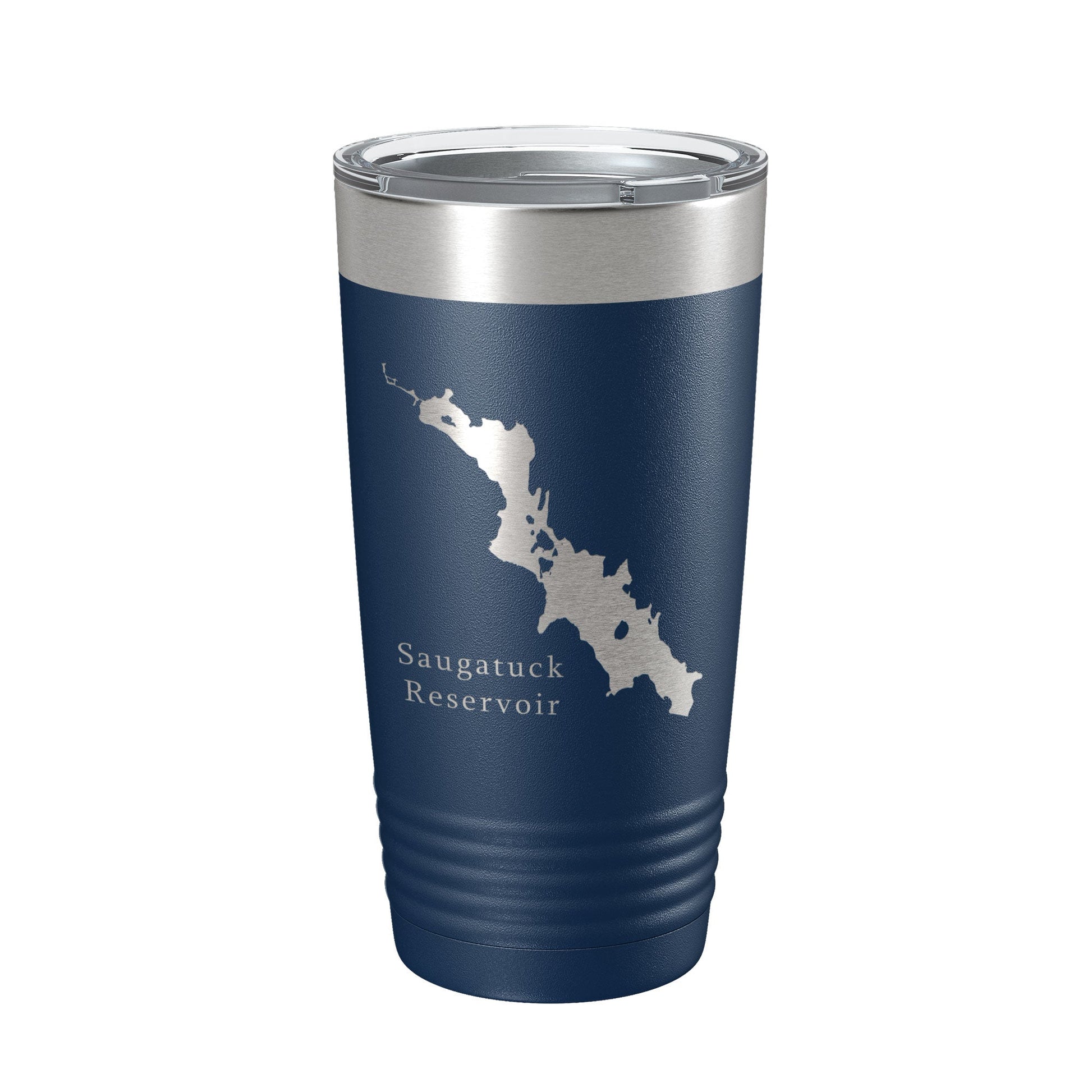 Saugatuck Reservoir Tumbler Lake Map Travel Mug Insulated Laser Engraved Coffee Cup Connecticut 20 oz-2