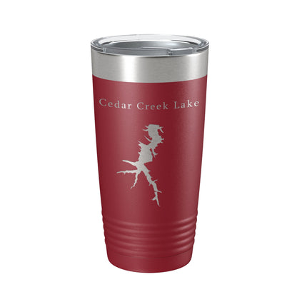 Cedar Creek Lake Map Tumbler Travel Mug Insulated Laser Engraved Coffee Cup Kentucky 20 oz-18