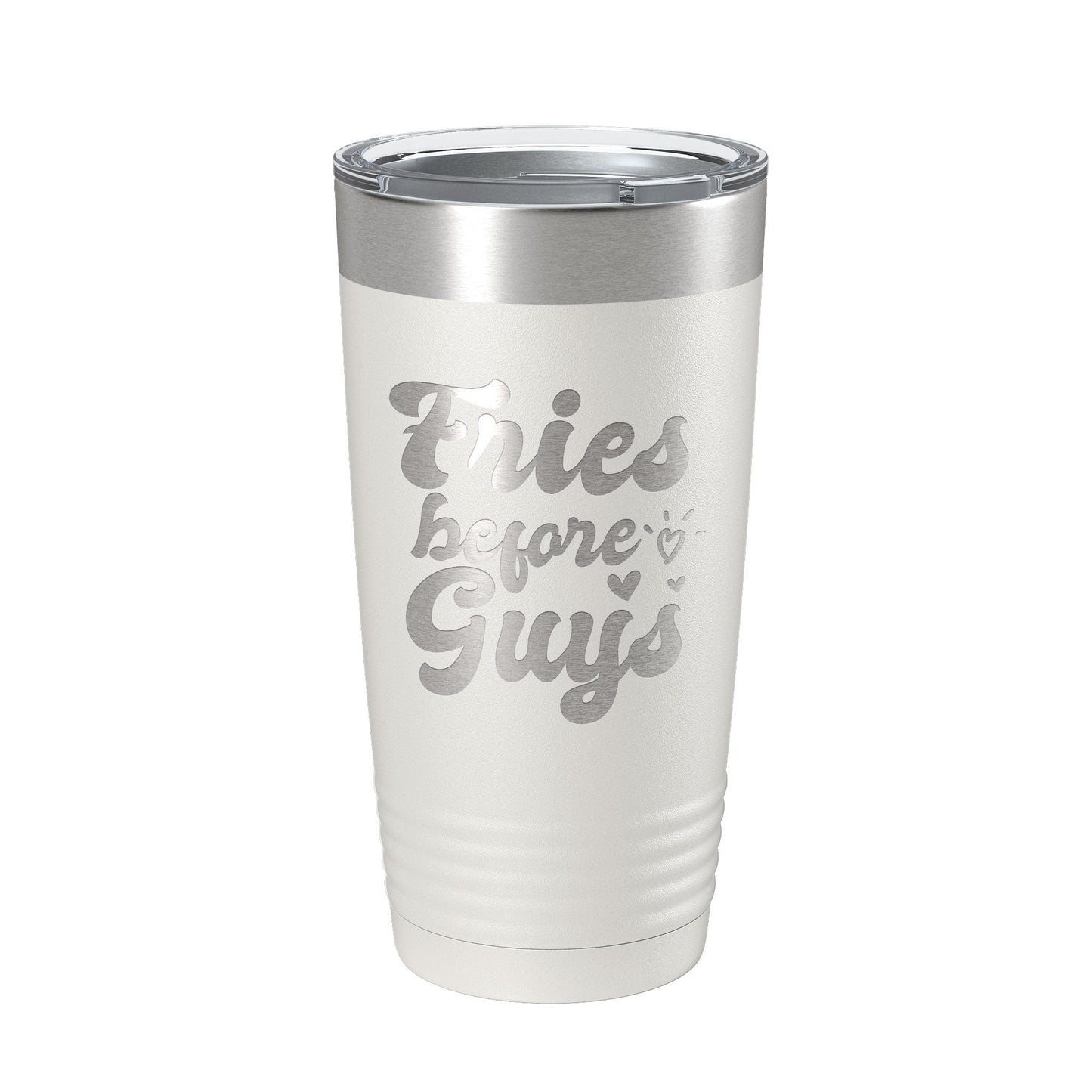 Fries Before Guys Tumbler Funny Galentine's Day Travel Mug Valentine's Single Insulated Laser Engraved Coffee Cup Retro 20 oz-1