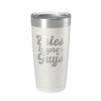 Fries Before Guys Tumbler Funny Galentine's Day Travel Mug Valentine's Single Insulated Laser Engraved Coffee Cup Retro 20 oz-7