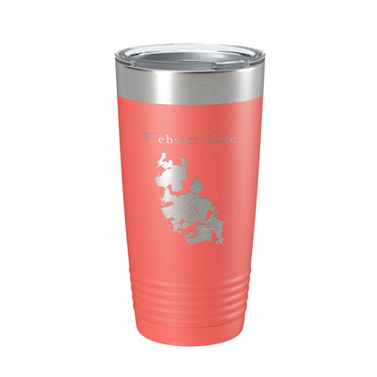 Webster Lake Map Tumbler Travel Mug Insulated Laser Engraved Coffee Cup Massachusetts 20 oz-20