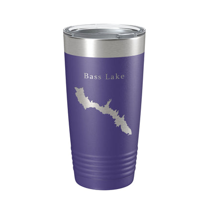 Bass Lake Map Tumbler Travel Mug Insulated Laser Engraved Coffee Cup California 20 oz-15