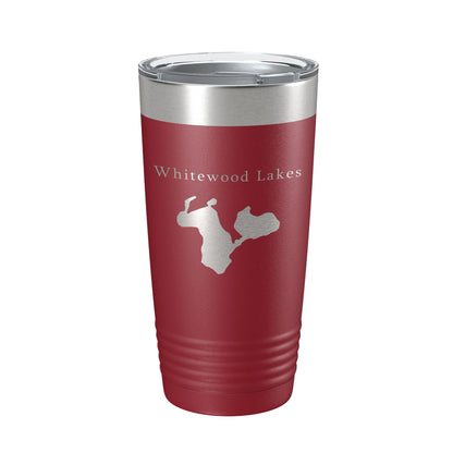 Whitewood Lakes Map Tumbler Travel Mug Insulated Laser Engraved Coffee Cup Huron River Chain of Lakes Michigan 20 oz-18