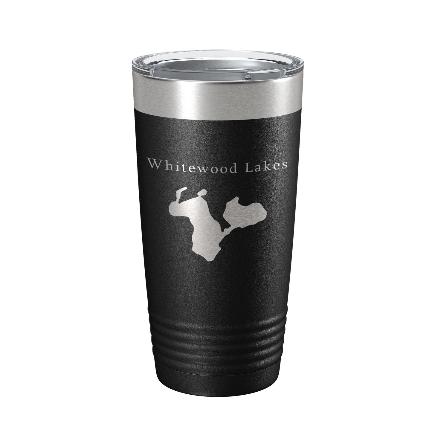 Whitewood Lakes Map Tumbler Travel Mug Insulated Laser Engraved Coffee Cup Huron River Chain of Lakes Michigan 20 oz-0