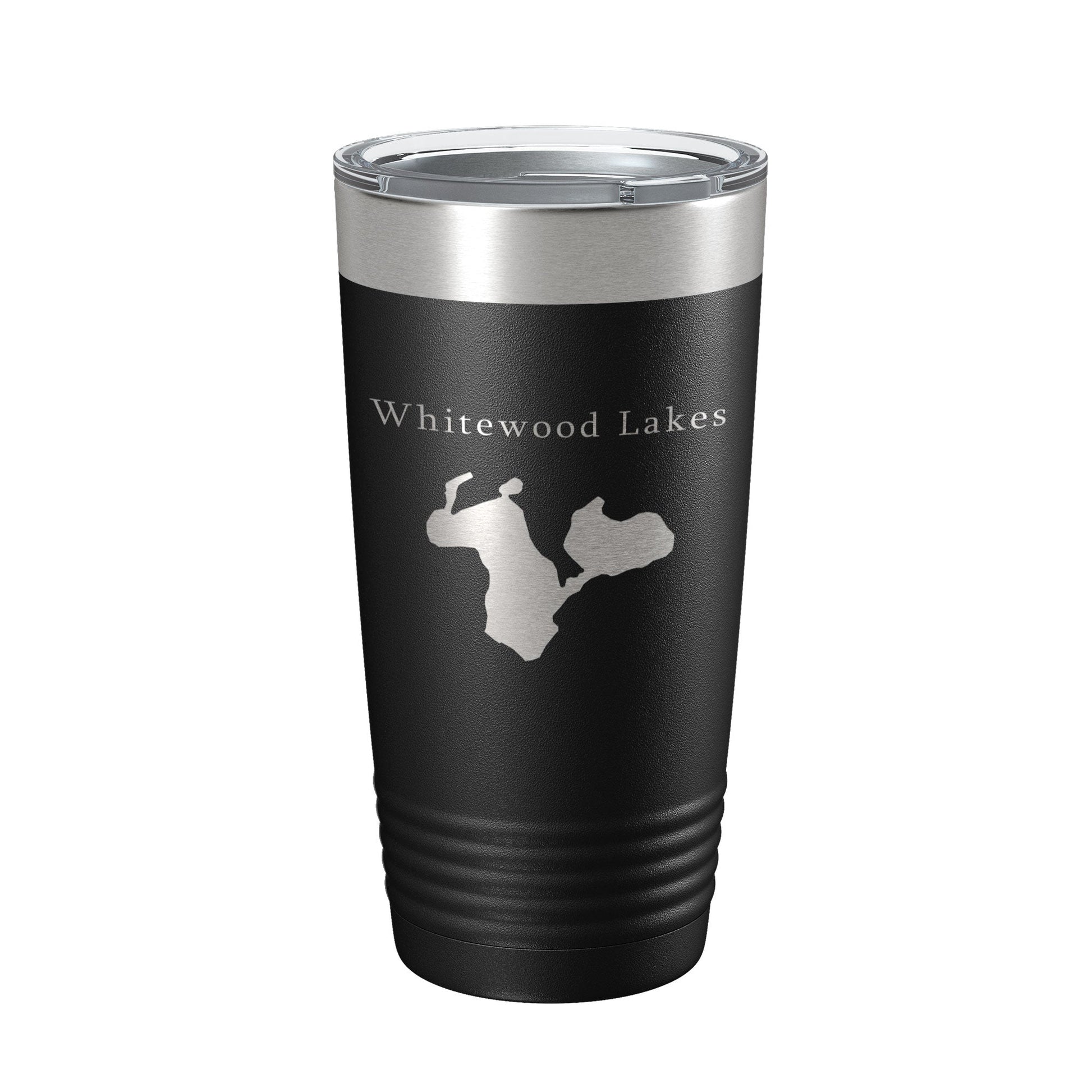 Whitewood Lakes Map Tumbler Travel Mug Insulated Laser Engraved Coffee Cup Huron River Chain of Lakes Michigan 20 oz-0
