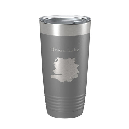 Ocean Lake Map Tumbler Travel Mug Insulated Laser Engraved Coffee Cup Wyoming 20 oz-16