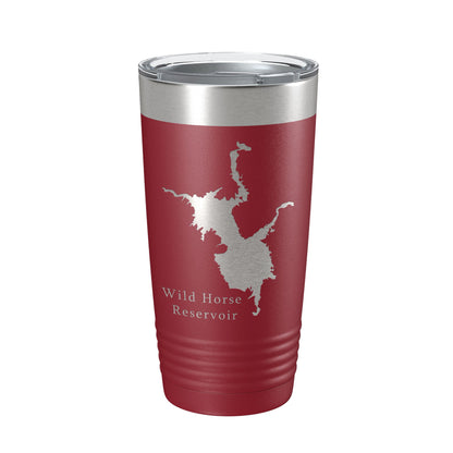 Wild Horse Reservoir Tumbler Lake Map Travel Mug Insulated Laser Engraved Coffee Cup Nevada 20 oz-18