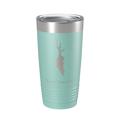 Lake Cascade Map Tumbler Travel Mug Insulated Laser Engraved Coffee Cup Idaho 20 oz-12