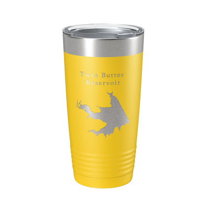 Twin Buttes Reservoir Tumbler Lake Map Travel Mug Insulated Laser Engraved Coffee Cup Texas 20 oz-19