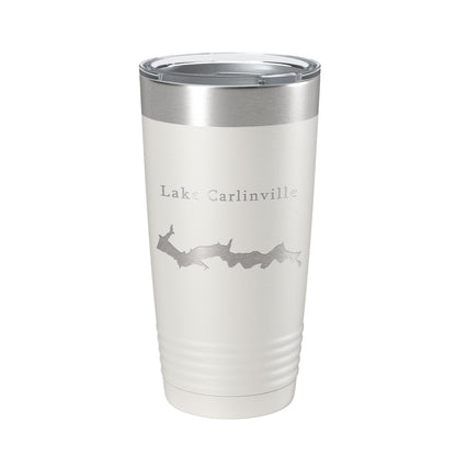 Lake Carlinville Map Tumbler Travel Mug Insulated Laser Engraved Coffee Cup Illinois 20 oz-1