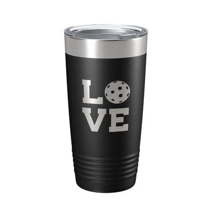 Pickleball Love Tumbler Travel Mug Insulated Laser Engraved Coffee Cup Pickle Ball Gift 20 oz-0