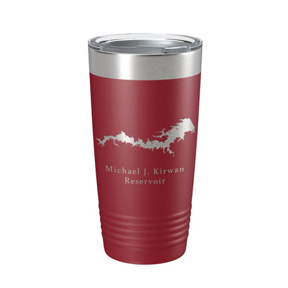 Michael J. Kirwan Reservoir Tumbler Lake Map Travel Mug Insulated Laser Engraved Coffee Cup Ohio 20 oz-18