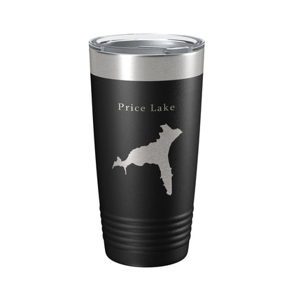 Price Lake Map Tumbler Travel Mug Insulated Laser Engraved Coffee Cup North Carolina 20 oz-0