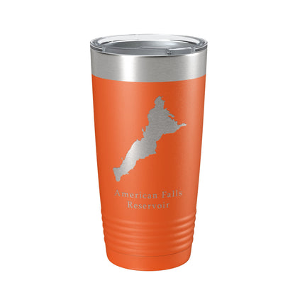 American Falls Reservoir Tumbler Lake Map Travel Mug Insulated Laser Engraved Coffee Cup Snake River Idaho 20 oz-17