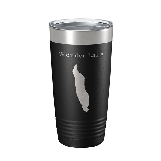 Wonder Lake Map Tumbler Travel Mug Insulated Laser Engraved Coffee Cup Alaska 20 oz-0