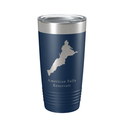 American Falls Reservoir Tumbler Lake Map Travel Mug Insulated Laser Engraved Coffee Cup Snake River Idaho 20 oz-8