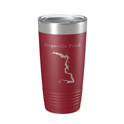 Hopeville Pond Tumbler Lake Map Travel Mug Insulated Laser Engraved Coffee Cup Connecticut 20 oz-18
